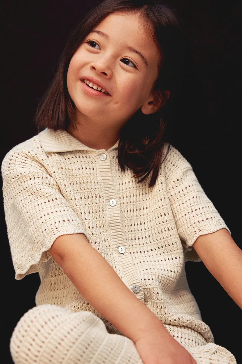 H&M 2-piece pointelle-knit cotton set