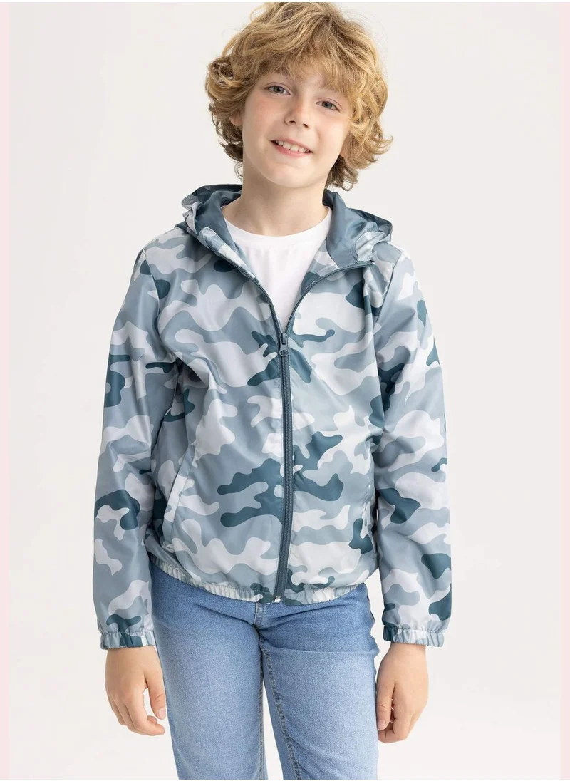 ديفاكتو Boy Hooded Long Sleeve Raincoat