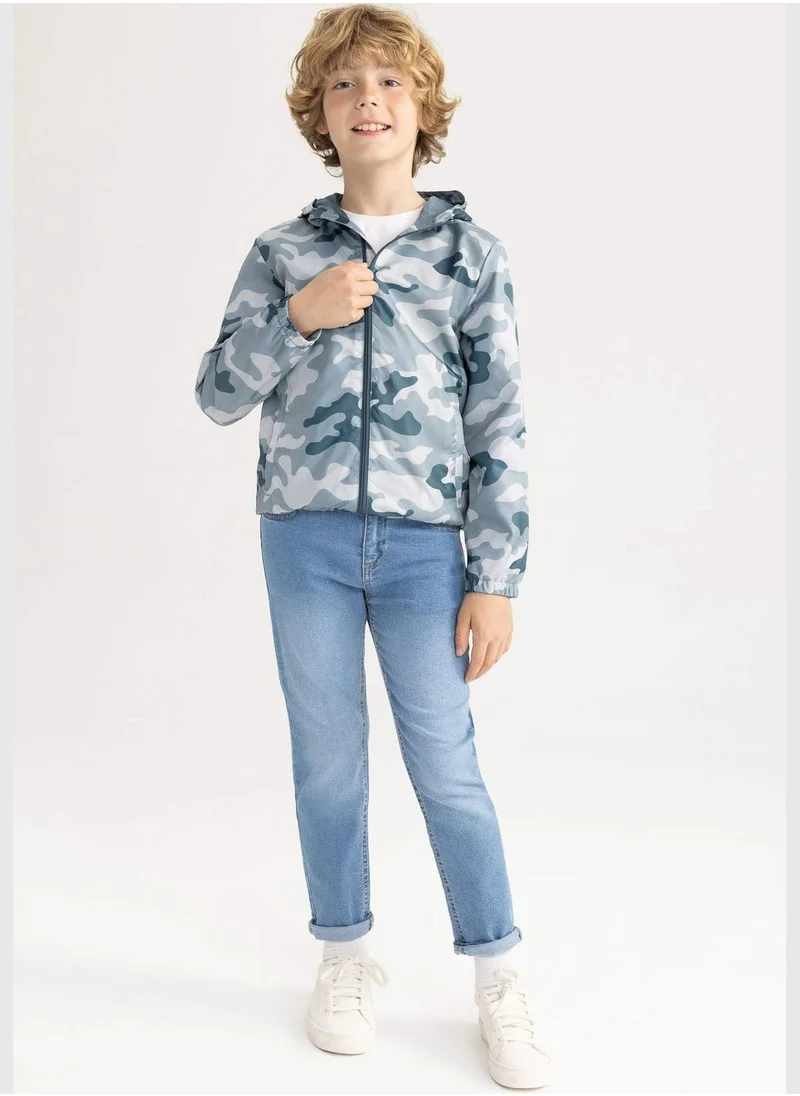 ديفاكتو Boy Hooded Long Sleeve Raincoat