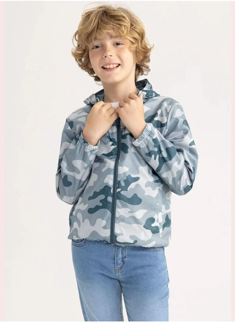 ديفاكتو Boy Hooded Long Sleeve Raincoat
