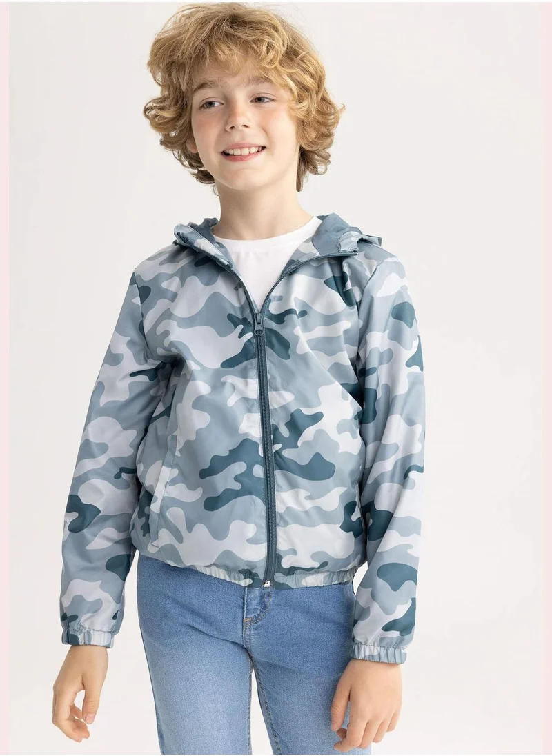 ديفاكتو Boy Hooded Long Sleeve Raincoat
