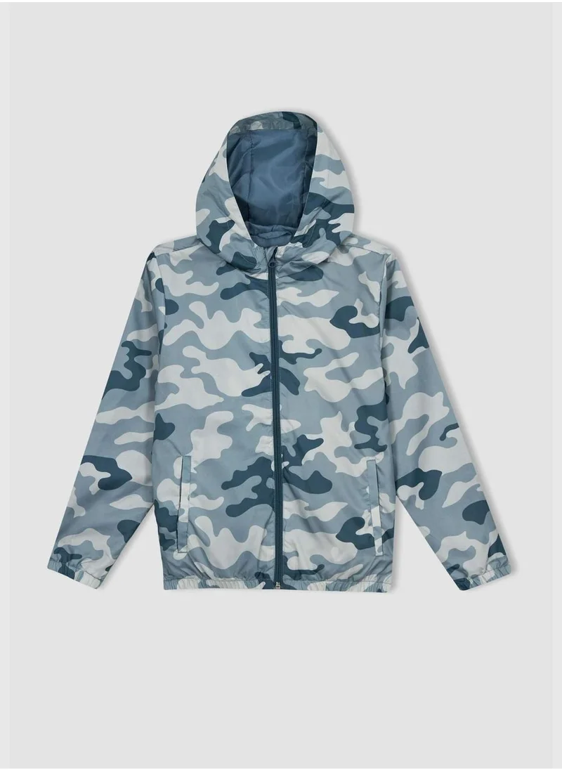 ديفاكتو Boy Hooded Long Sleeve Raincoat