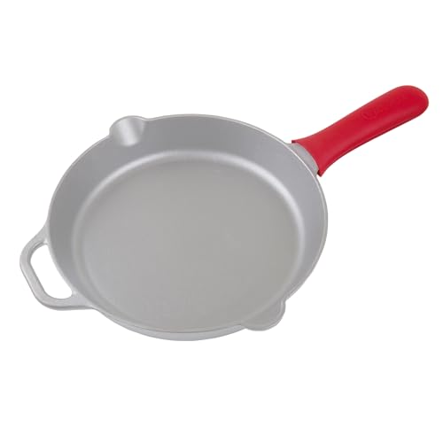 VICTORIA Premium Silicone Handle Holder – Large Size Heat-Resistant Handle Grip for Cast Iron Skillets (10"–12"), Red, Slip-Resistant Design, Oven-Safe up to 450°F - Image 2