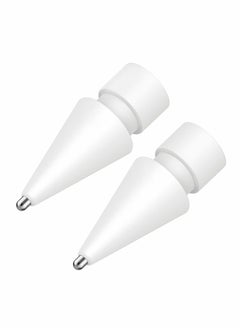 Replacement Tips for Apple Pencil, 2 Pack Compatible with Pencil 2nd Gen and 1st Gen, No Wear Out Fine Point Precise Control Pen Like Nibs (White 1.3mm)