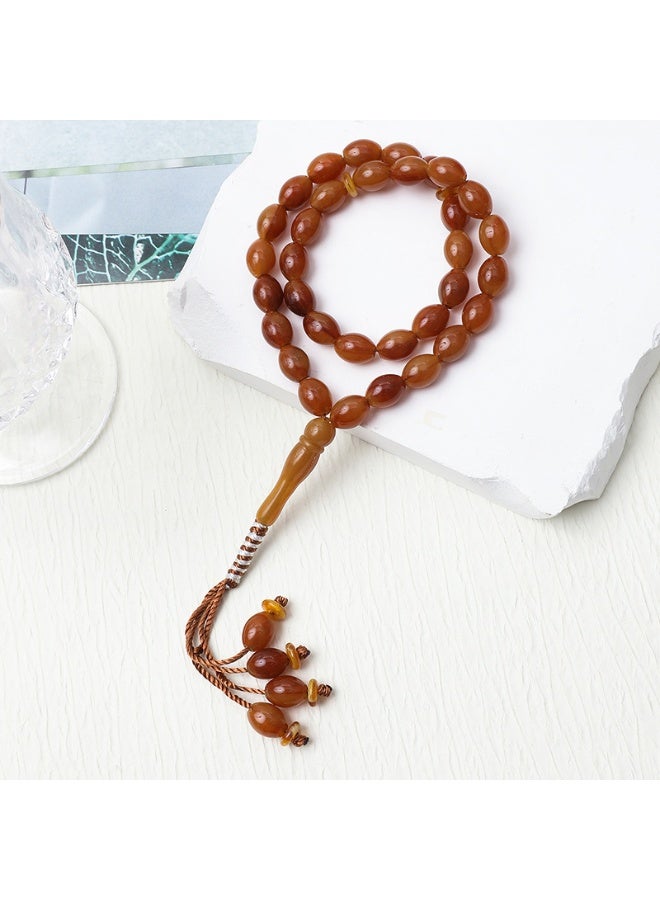 NIBEMINENT 33 Muslim Prayer Beads Chocolate Color/12mm