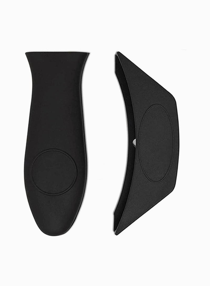 NIBEMINENT Silicone Hot Handle Holder, Assist Pan Holder for Cast Iron Skillets and Traditional Pots, Pot Woks, Frying Pans, Griddles, Skillets, Oven - Black - Image 1