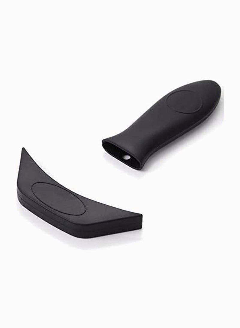 NIBEMINENT Silicone Hot Handle Holder, Assist Pan Holder for Cast Iron Skillets and Traditional Pots, Pot Woks, Frying Pans, Griddles, Skillets, Oven - Black - Image 2
