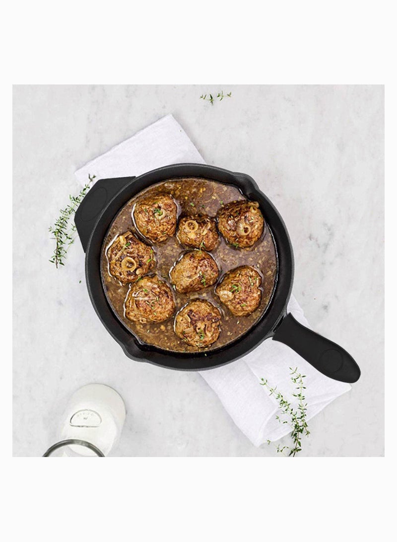 NIBEMINENT Silicone Hot Handle Holder, Assist Pan Holder for Cast Iron Skillets and Traditional Pots, Pot Woks, Frying Pans, Griddles, Skillets, Oven - Black - Image 4