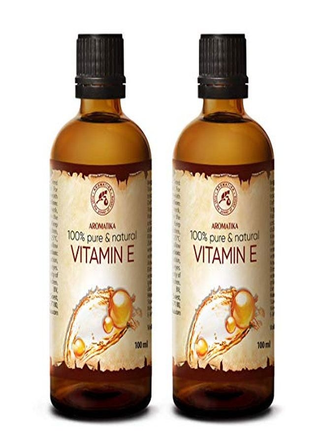 Aromatika Il E 200Ml Tocopherol 100% Natural & Pure Rich In Vitamin E Anti Aging Oil Against Wrinkles Of All Kinds Care For Face Body Care Hair Ideal For Sensitive Skin 2 Bottles Of 100 Ml  - Image 1