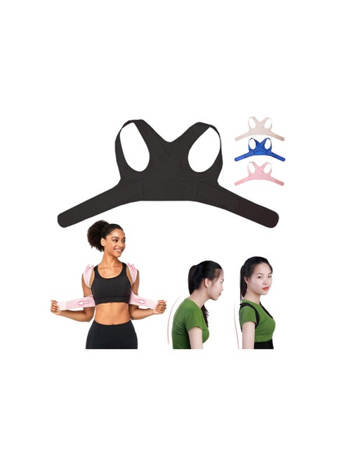 Ezata Seamless Posture Corrector - Ezata Posture Corrector, Unchback Correction Strap, Back Straightener Posture Corrector, Back Brace Posture Corrector for Unisex (Black, M)
