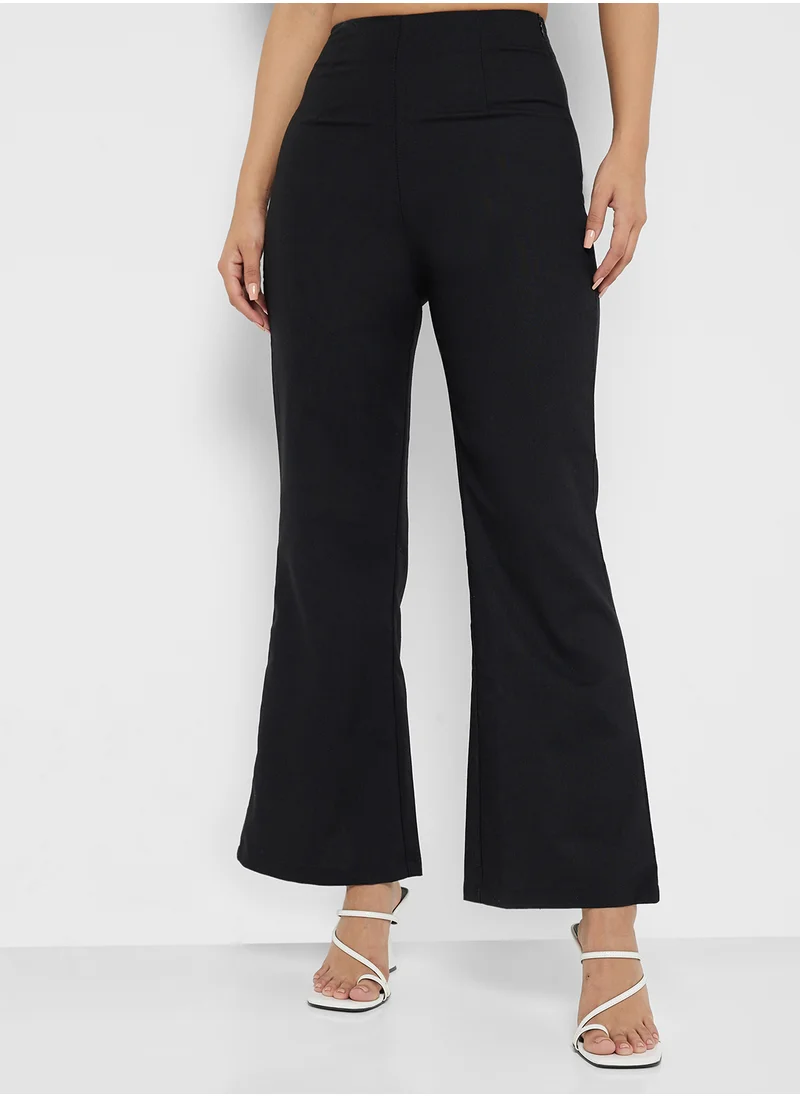 جينجر Cotton Frill Detail Square Neck Top & Pant Set