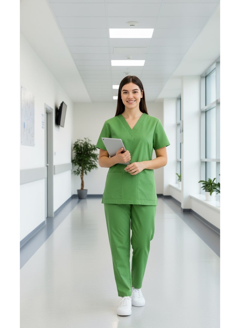 Rannah's Uniform Scrubs Medical Uniform Unisex Top and Pants Lime Green Nurse Suit Set - Image 5