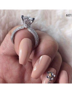 Elwa3d Platinum Plated Ring For Women With Zircon Stone - Silver