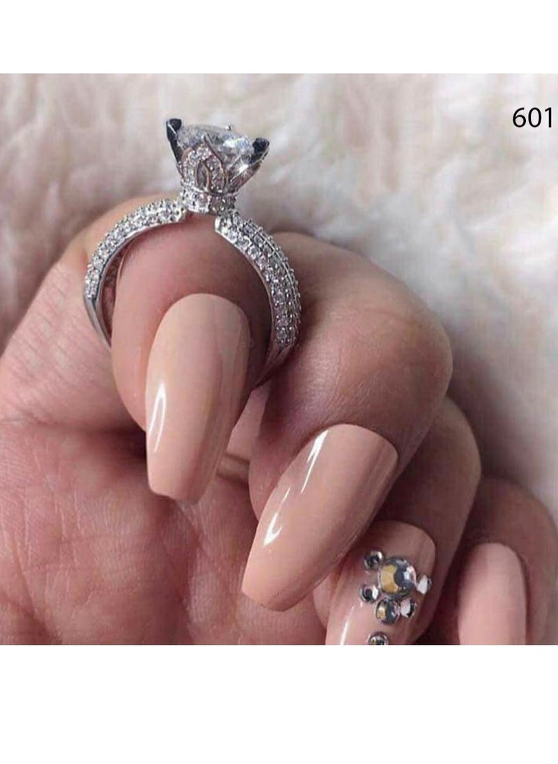 3Diamonds - Elwa3d Platinum Plated Ring For Women With Zircon Stone - Silver - Image 1