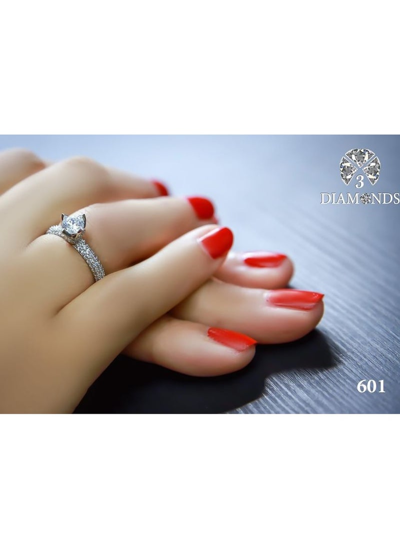 3Diamonds - Elwa3d Platinum Plated Ring For Women With Zircon Stone - Silver - Image 1