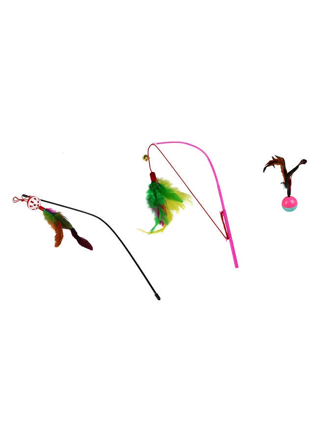 NIBEMINENT 3-Piece Feather Teaser Toy Multicolor 102grams - Image 1