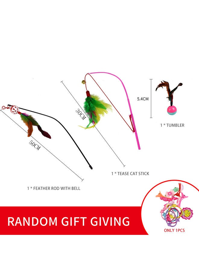 NIBEMINENT 3-Piece Feather Teaser Toy Multicolor 102grams - Image 2