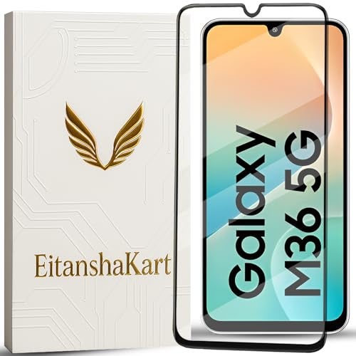 EitanshaKart Military-Grade Tempered Glass Screen Protector Compatible for Samsung Galaxy A17 / M36 / F36 5G with Edge to Edge Coverage and Easy Self Installation kit - Image 1