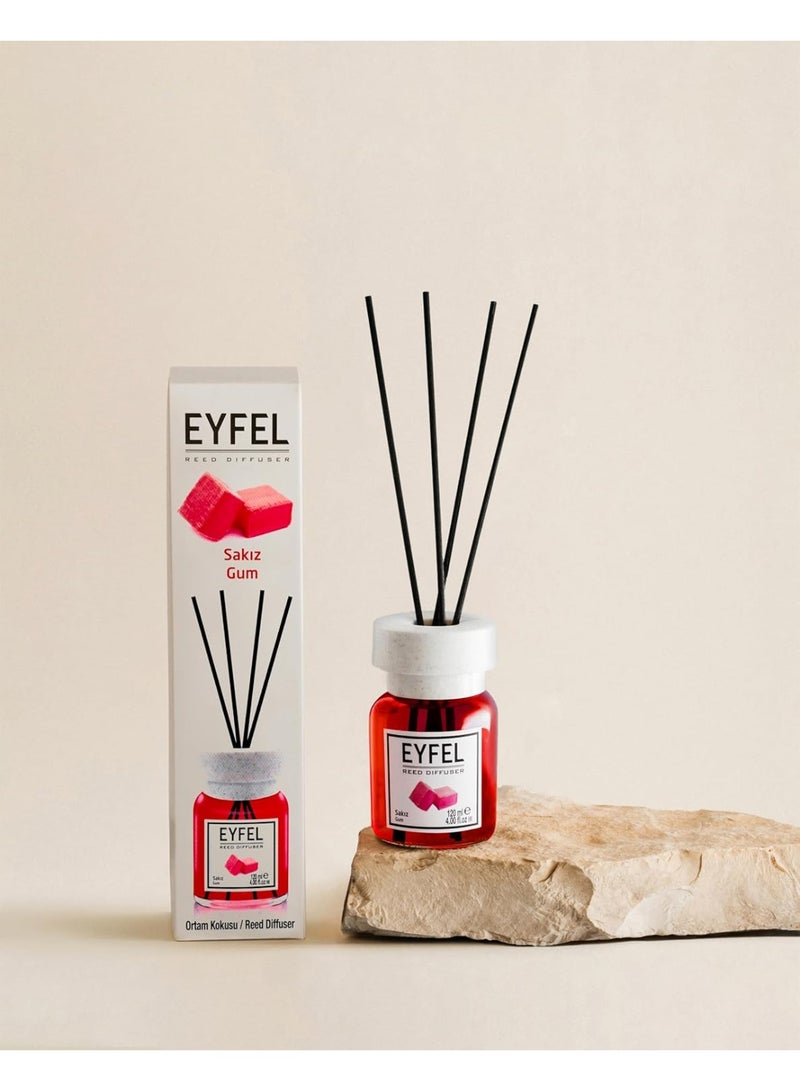 آيفيل موزّع عطر عيدان بنكهة العلكة من EYFEL، 120 مل | عطر منزلي فاخر برائحة حلوة ومنعشة | يدوم طويلًا للمنزل والمكتب - Image 3