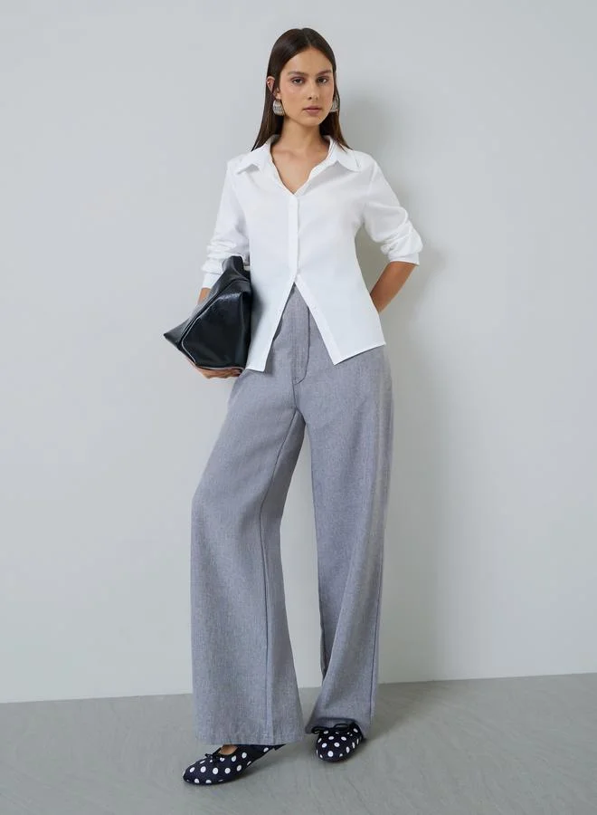 Styli White Long Sleeve Casual Shirt