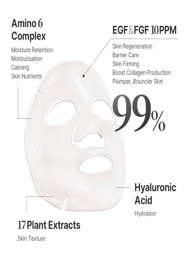 SWANICOCO Pregnancy Safe 2GF Bio Gel Face Mask Elasticity, Deep Hydration Elasticity, Plumping Improvement, Glow Skin, Growth Factor (EGF FGF) Korean Skincare (10 sheets), Valentines Day Gifts for Her - Image 2