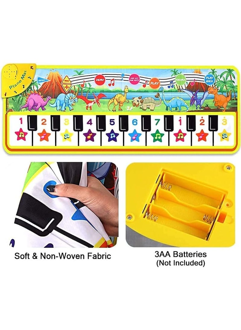 NNEWVANTE Piano Mat for Kids, 43” x 14” Floor Piano Keyboard Mat Carpet Touch Playmat with 10 Demo Songs/ 8 Dinosaur Sounds, Musical Mat Toys Gift forOver 3 years old Old Baby Boys Girls - Image 4