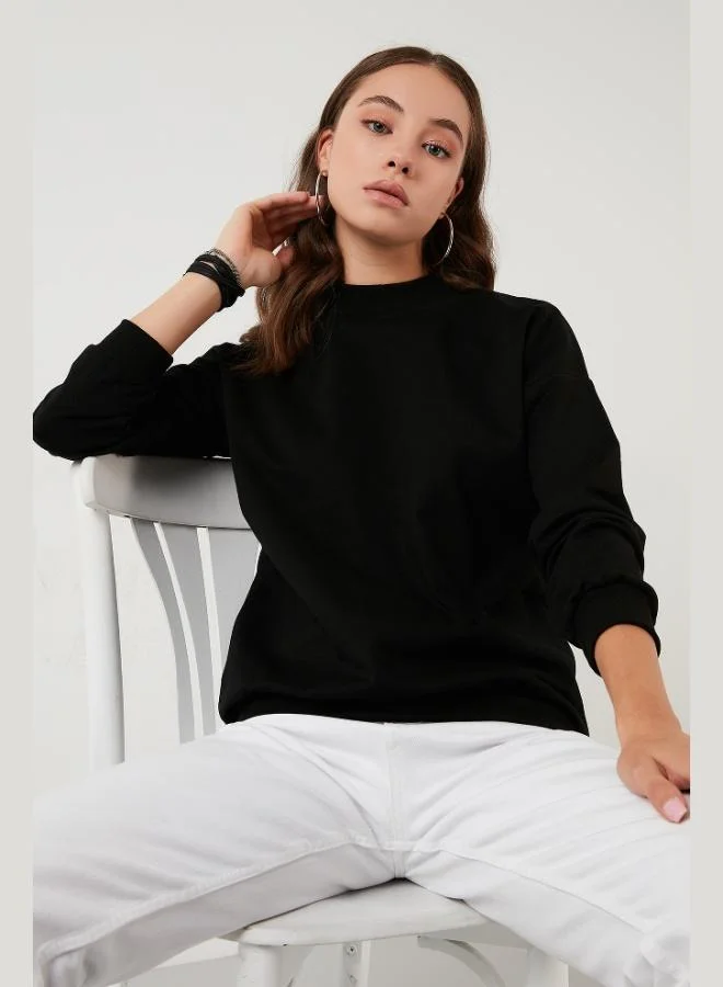 ليلا ليلا سويت شيرت قطن بياقة واقفة نسائي