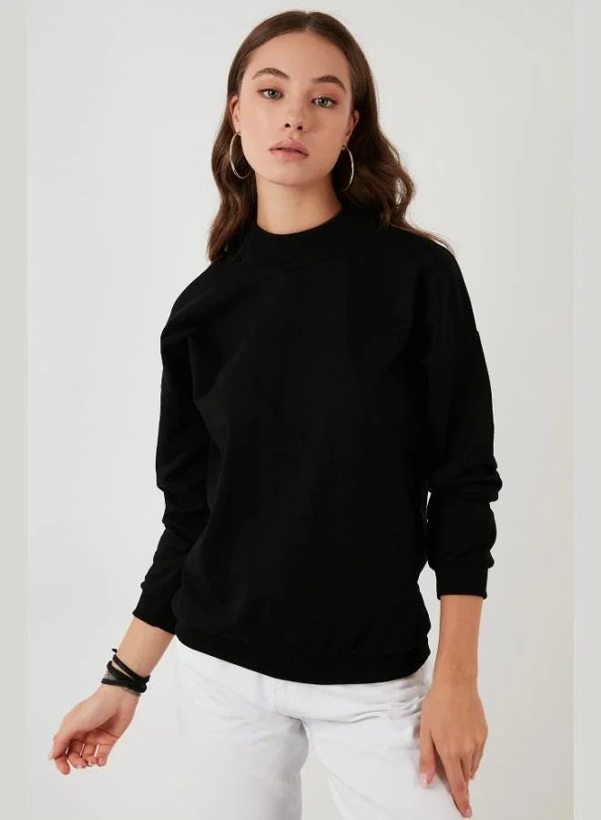 ليلا ليلا سويت شيرت قطن بياقة واقفة نسائي