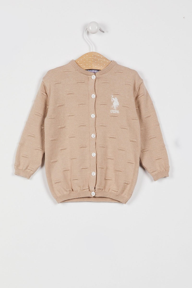 U.S. Polo Assn. Licensed Camel Baby Cardigan - Image 1