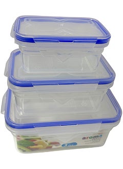 YOLO Microwave Safe Plastic Food Container Airtight Set of 3 Pieces 450ml,900ml and 1800ml-Transparent,BPA Free  - Image 2
