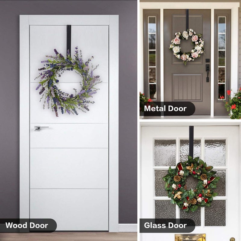 Heyhouse Wreath Door Hanger  2 Pack Adjustable Wreath Hanger For Front Door Decor Halloween Christmas Decorations From 14.9-25""  Heavy Duty Metal Over The Door Hooks Organizer 20 Lbs Indoor Outdoor - Image 3