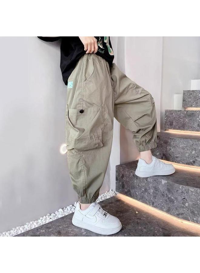 Pants Artistic Temperament Men's Mid-waist Autumn Trendy Children's Wear Cropped Pants Casual Simple New Fashion Sports Pants