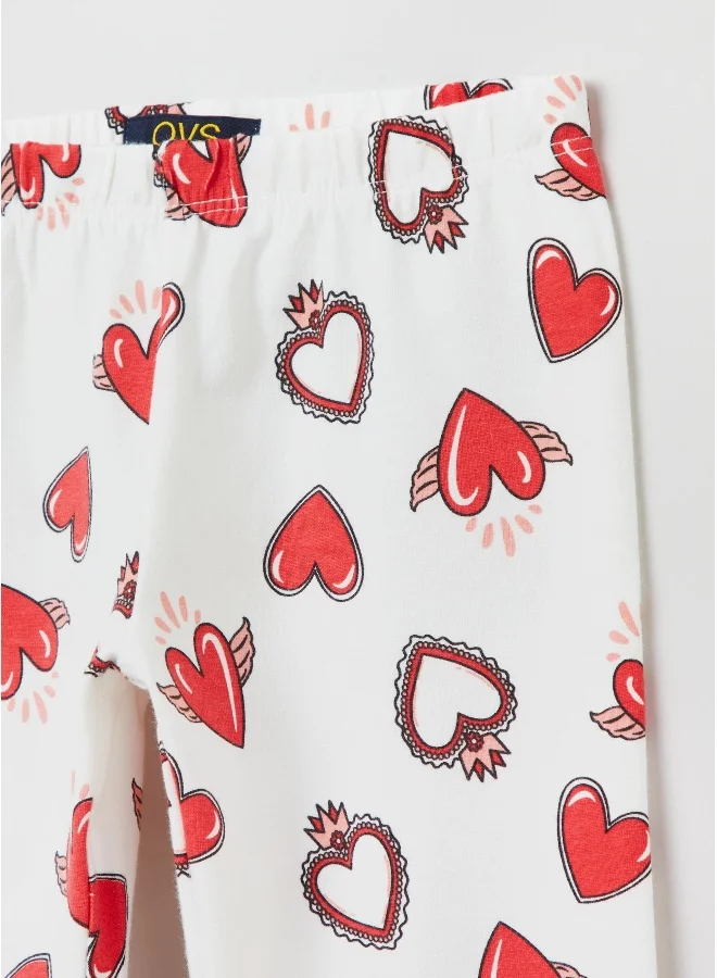 Ovs OVS Leggings In Stretch Cotton With Heart Print