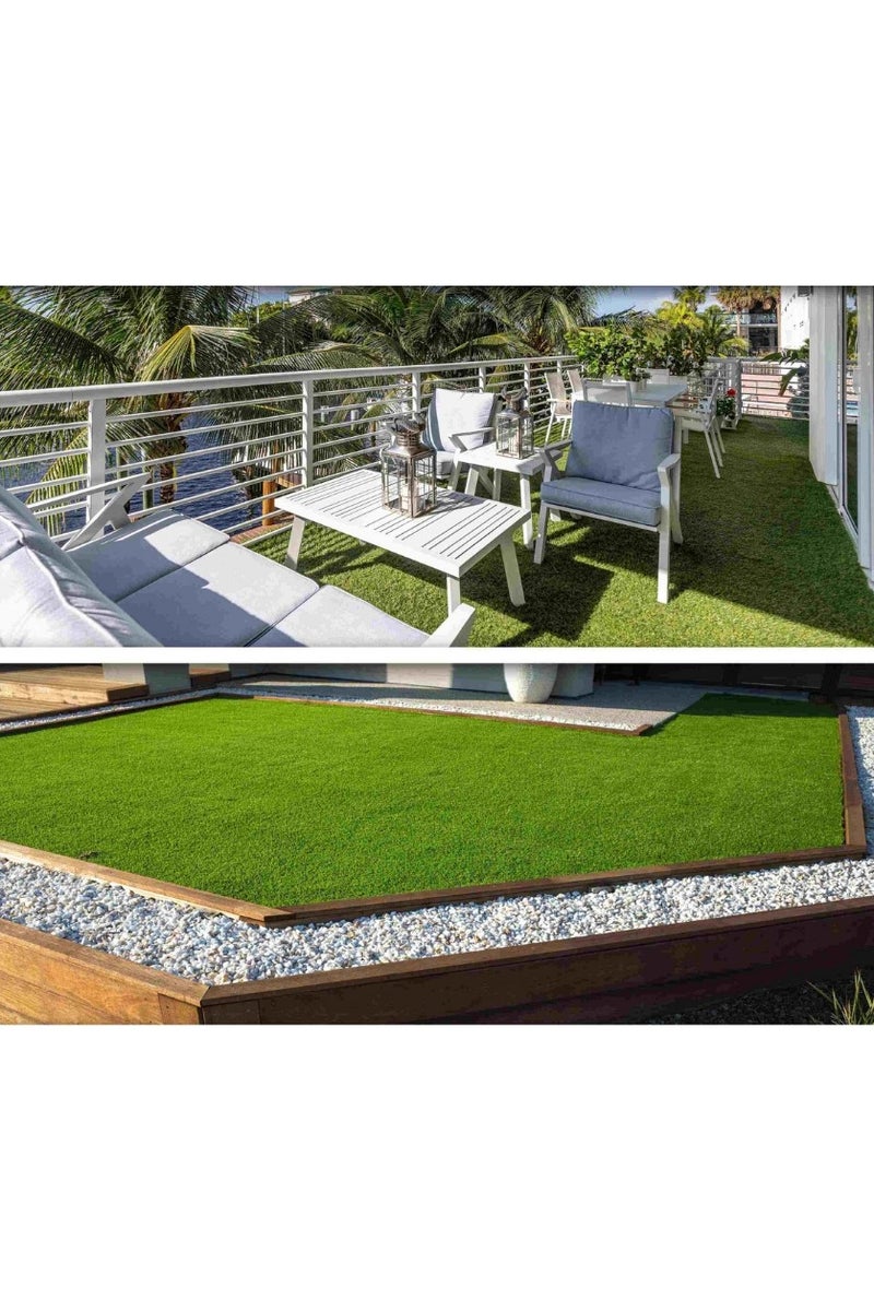 LINGWEI Artificial 𝑮𝒓𝒂𝒔𝒔 𝑪𝒂𝒓𝒑𝒆𝒕 - Realistic 36mm Fake Turf Rug with Drainage Holes | Soft & Durable Synthetic Lawn Mat for Indoor & Outdoor Decoration, Pet & Kids Friendly - Image 1