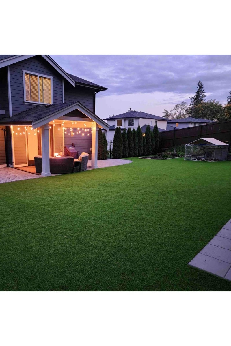 LINGWEI Artificial 𝑮𝒓𝒂𝒔𝒔 𝑪𝒂𝒓𝒑𝒆𝒕 - Realistic 36mm Fake Turf Rug with Drainage Holes | Soft & Durable Synthetic Lawn Mat for Indoor & Outdoor Decoration, Pet & Kids Friendly - Image 2