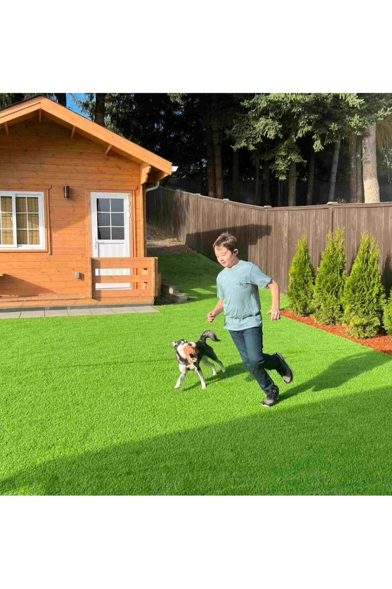 LINGWEI Artificial 𝑮𝒓𝒂𝒔𝒔 𝑪𝒂𝒓𝒑𝒆𝒕 - Realistic 36mm Fake Turf Rug with Drainage Holes | Soft & Durable Synthetic Lawn Mat for Indoor & Outdoor Decoration, Pet & Kids Friendly - Image 4