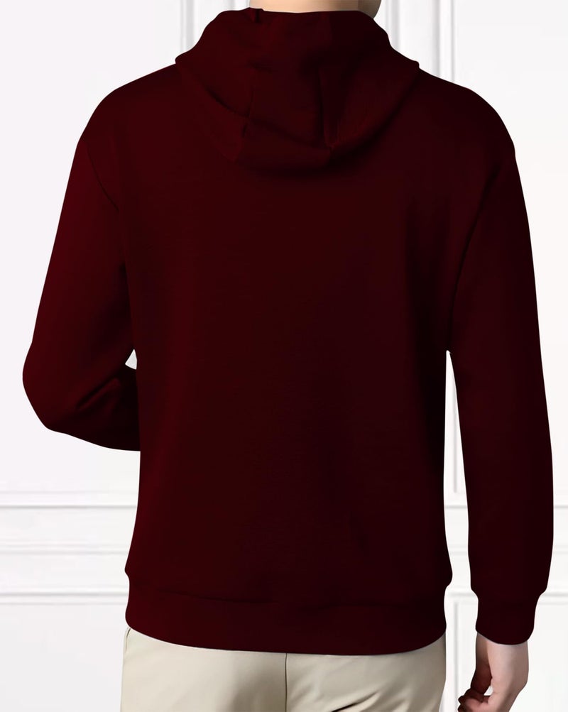AUSK Men T-Shirt || Hoodie Tshirt for Men || Hooded T-Shirt with Full Sleeve for Mens Maroon - Image 4