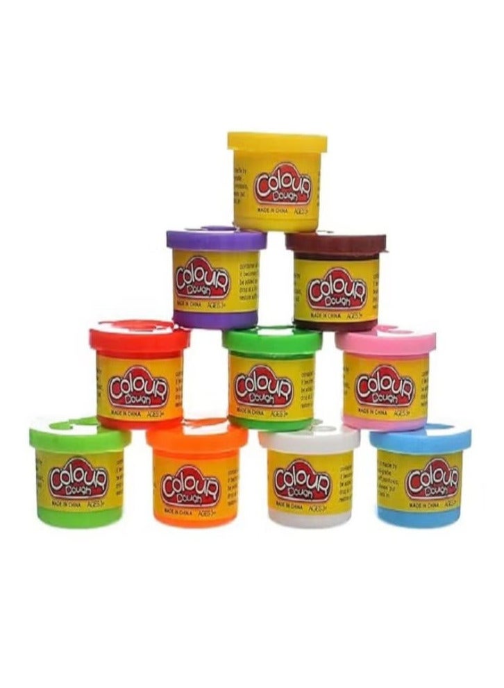 10 Boxes of Premium Quality Colored Dough for Kids - Set of 10 Mini Boxes - Multi Color - Image 2