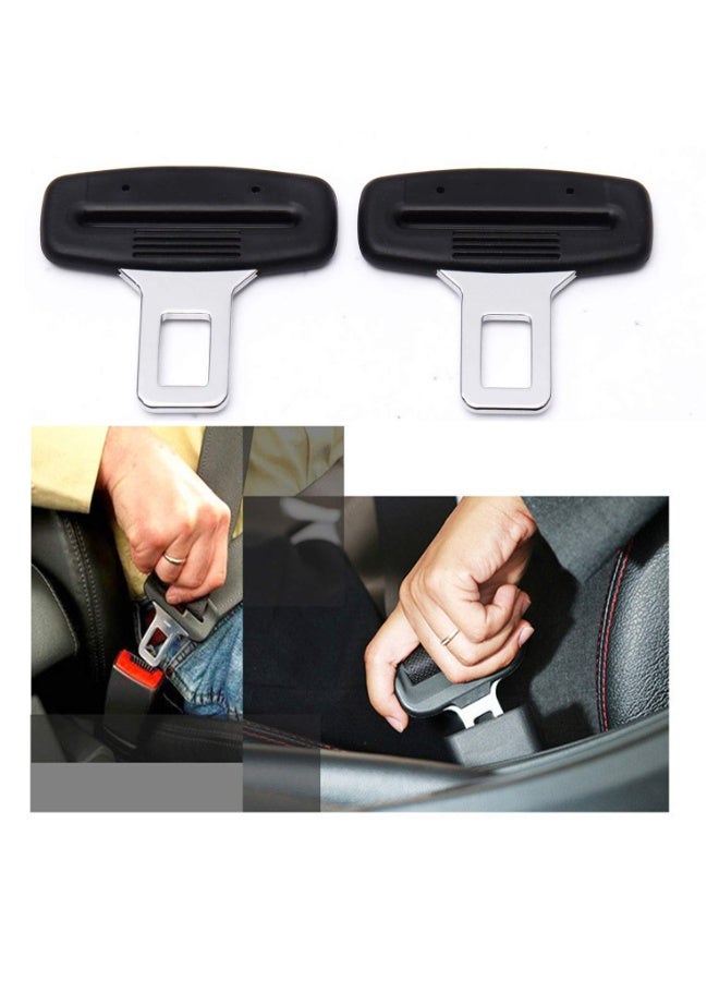 4pcs مقاطع حزام الأمان للسيارة ، حزام الأمان للسيارة إدراج اللسان المعدني ، مقعد حزام الأمان مشبك حزام الأمان المعدني السيارات ، عالمي لمعظم المركبات.  (أسود) - Image 4