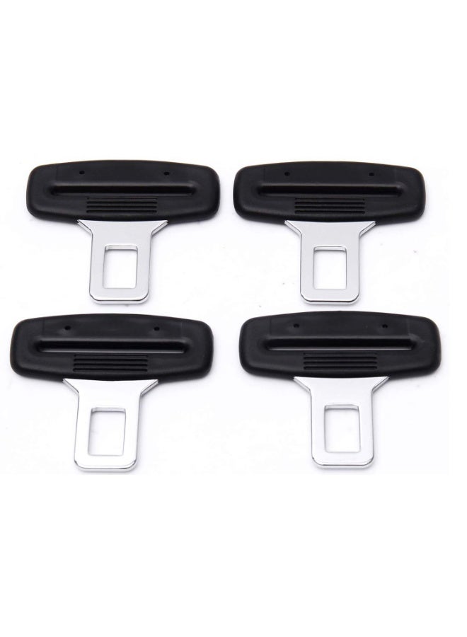 4pcs مقاطع حزام الأمان للسيارة ، حزام الأمان للسيارة إدراج اللسان المعدني ، مقعد حزام الأمان مشبك حزام الأمان المعدني السيارات ، عالمي لمعظم المركبات.  (أسود) - Image 1