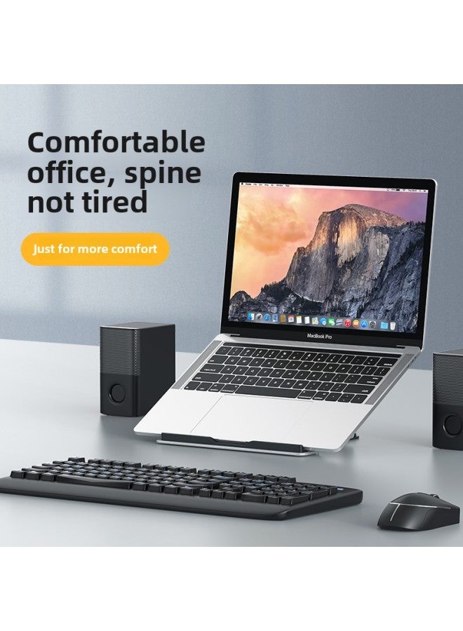 Metal Laptop Stand Desktop Slim Liftable Stand Metal Folding Storage Cooling Bracket-Color:Gray - Image 4