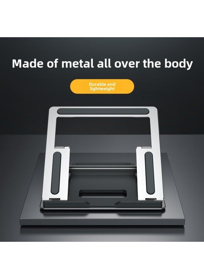 Metal Laptop Stand Desktop Slim Liftable Stand Metal Folding Storage Cooling Bracket-Color:Gray - Image 2