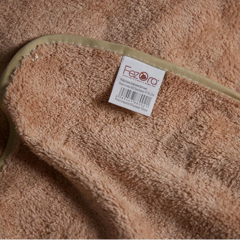 Fezora ® Microfiber Towels for Bath | Towels for Bath Large Size | Bath Towel- Super & Absorbent with Hook Quick Dry | 500 GSM | 1 Piece Bath Towel for Men/Women 70 cms x 140 cms (Beige) - Image 5