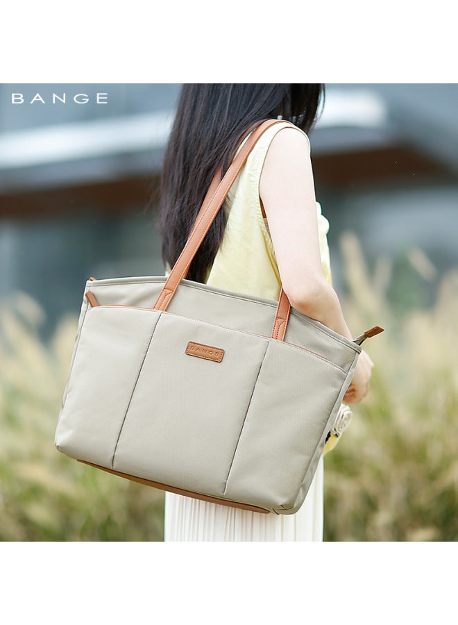 BANGE Women's Commuter Tote Bag Digital Laptop Bag Large Capacity Women's Storage Handbag-Color:Pink - Image 2