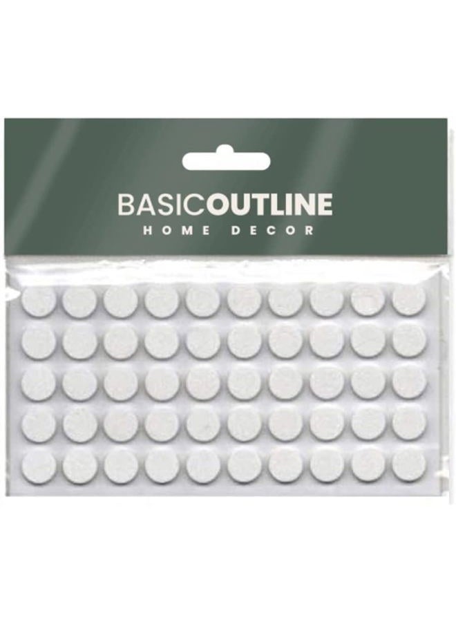 Basic Outline 10 mm White Round Sound Dampening Eva Rubber Cabinet Door Bumpers (50 pcs) - Image 2