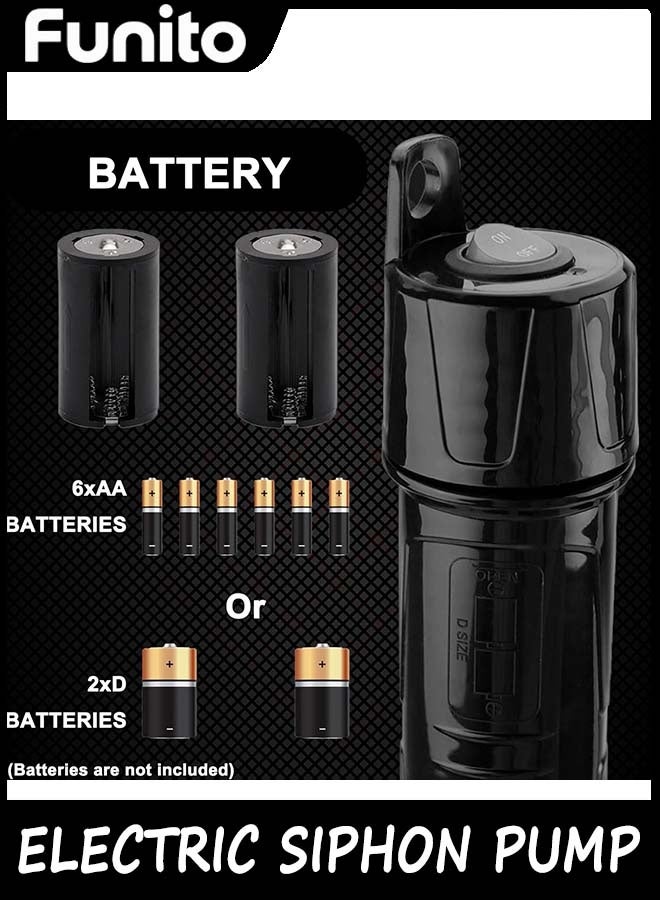 Funito Upgraded Portable Battery Operated Electric Siphon Pump - Water Transfer Pump, Easy to Use Hand Fuel Pump for Gas, Diesel, Water Transfer (1PC) - Image 2