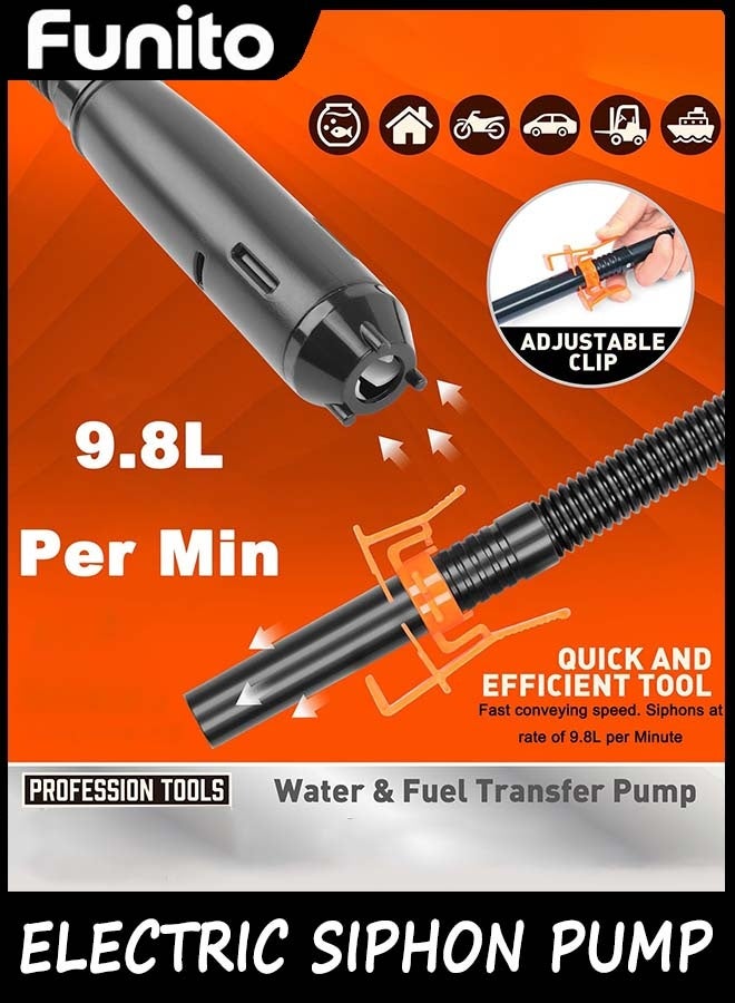 Funito Upgraded Portable Battery Operated Electric Siphon Pump - Water Transfer Pump, Easy to Use Hand Fuel Pump for Gas, Diesel, Water Transfer (1PC) - Image 5