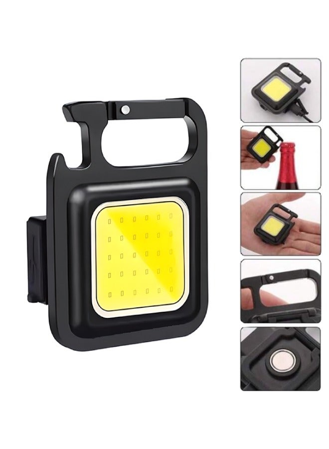 Generic Multifunctional Keychain Light, Portable Mini Light With Spring Hook, Aluminum Alloy Flashlight With Powerful Magnetic Base, Waterproof and Durable, Suitable for Camping, Hiking, Night Running, and Other Outdoor Activities  - Image 1