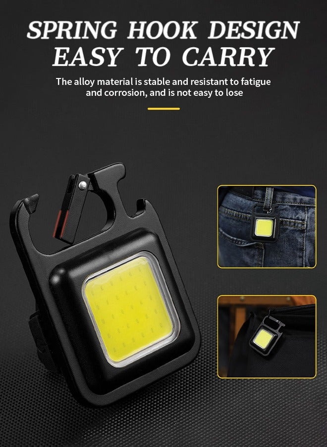 Generic Multifunctional Keychain Light, Portable Mini Light With Spring Hook, Aluminum Alloy Flashlight With Powerful Magnetic Base, Waterproof and Durable, Suitable for Camping, Hiking, Night Running, and Other Outdoor Activities  - Image 4