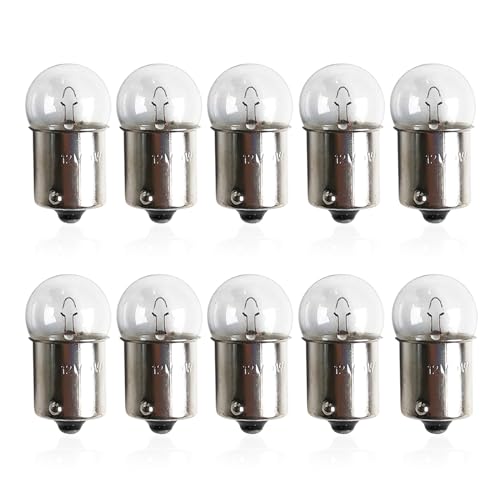 Flygun 10 PCS G18 Car Halogen Reversing Light 12V 10W BA15S Wedgeshaped Base Dualwire Brake Turn Signal Light Lighting Replacement Modification Accessories Suitable for Most Car Models White - Image 1